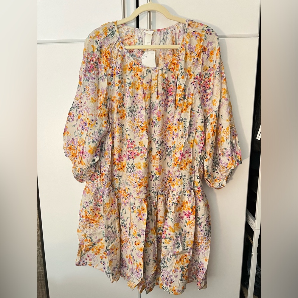 Floral long sleeve ruffle dress